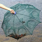 Foldable Polygonal Fishing Cage Net with Six Openings for Minnows Crayfish Crabs
