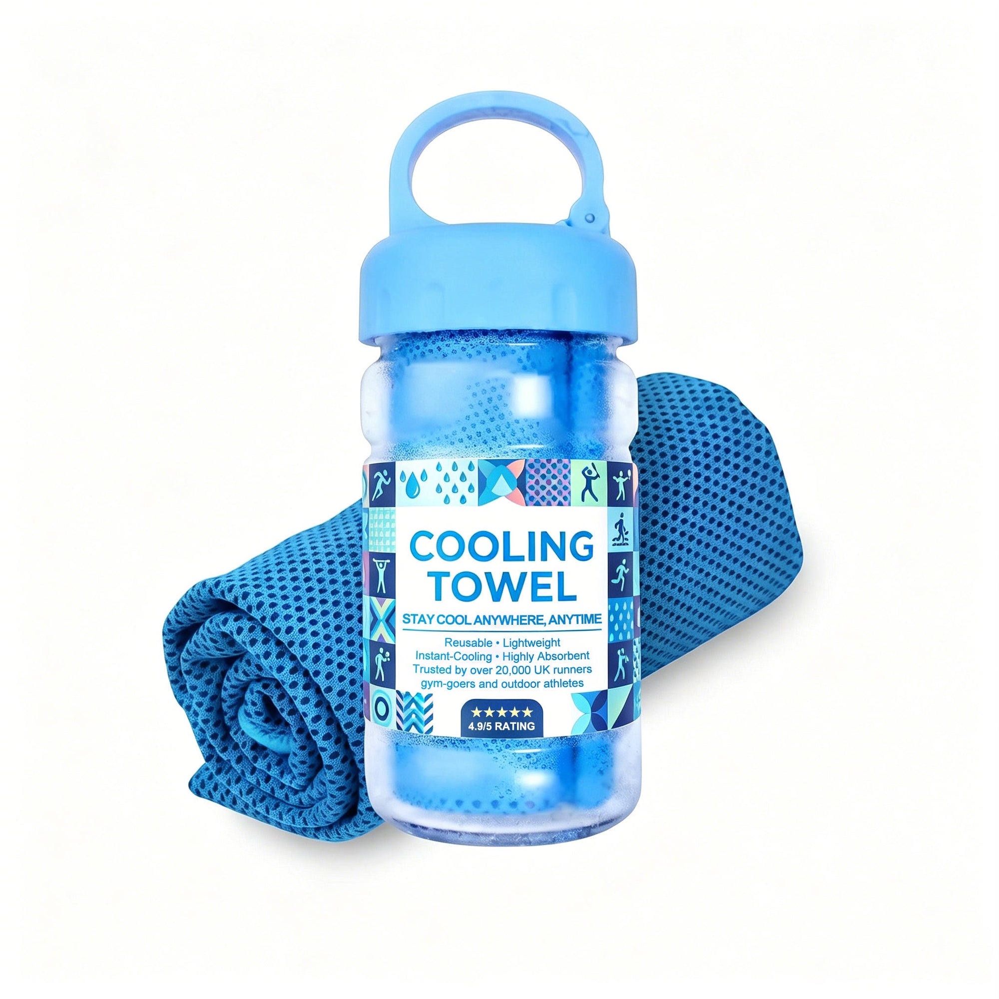 Cold Sweat Kühltuch mit Reiseflasche für die Sommerhitze