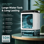 Tragbarer Mini-Verdunstungsluftkühler Ventilator Luftbefeuchter 900ml Tank