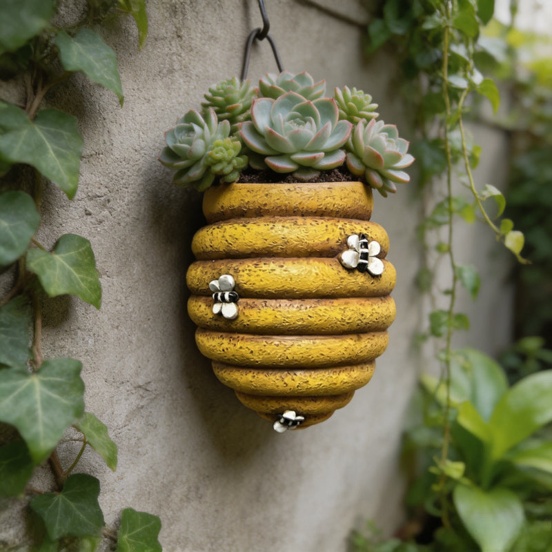 3D Beehive Shaped Wall-Mounted Resin Planter Hanging Flower Pot