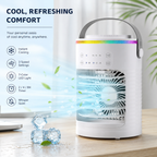 Mini tragbarer Desktop-Klimaanlagen-Ventilator USB-Timer RGB-Licht