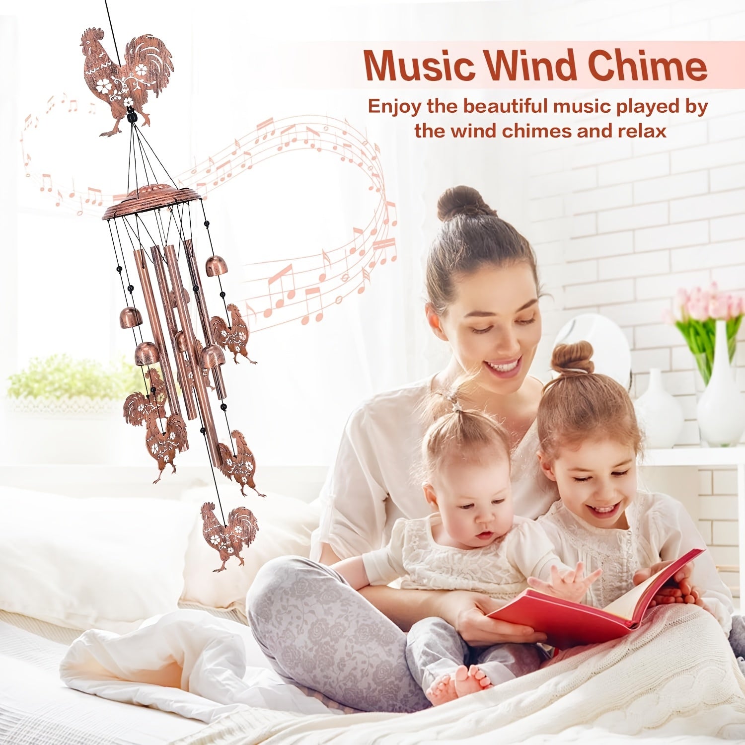 Chicken Shaped Outdoor Indoor Wind Chime Garden Decoration