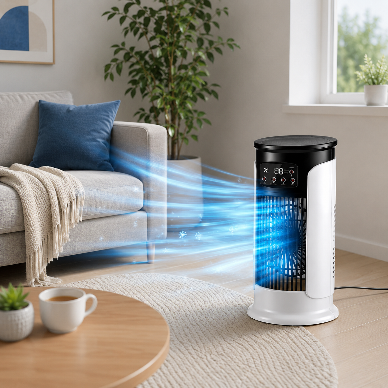 Portable 3 in 1 Air Conditioner Fan Humidifier with Night Light