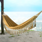 Hammock with Wooden Spreader Bars Hanging Bed Indoor Outdoor
