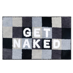 Bathroom Mat Square Printed Funny Get Naked Bath Rug