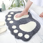 Rectangular Non-Slip Bathroom Floor Rug Paw Print Bath Mat