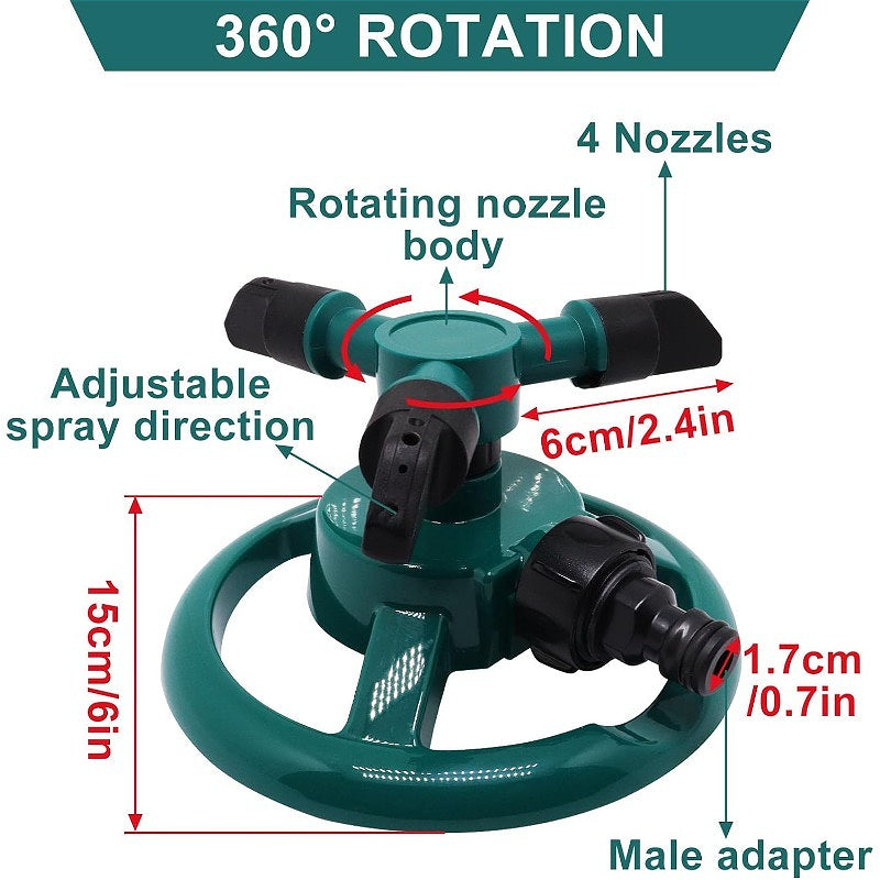 Rotating Circular Patio Sprinkler for Lawn and Garden Watering