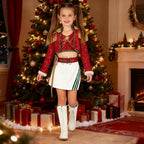 Sequin Crop Top and Skirt Set Women's Costume Two Piece Outfit