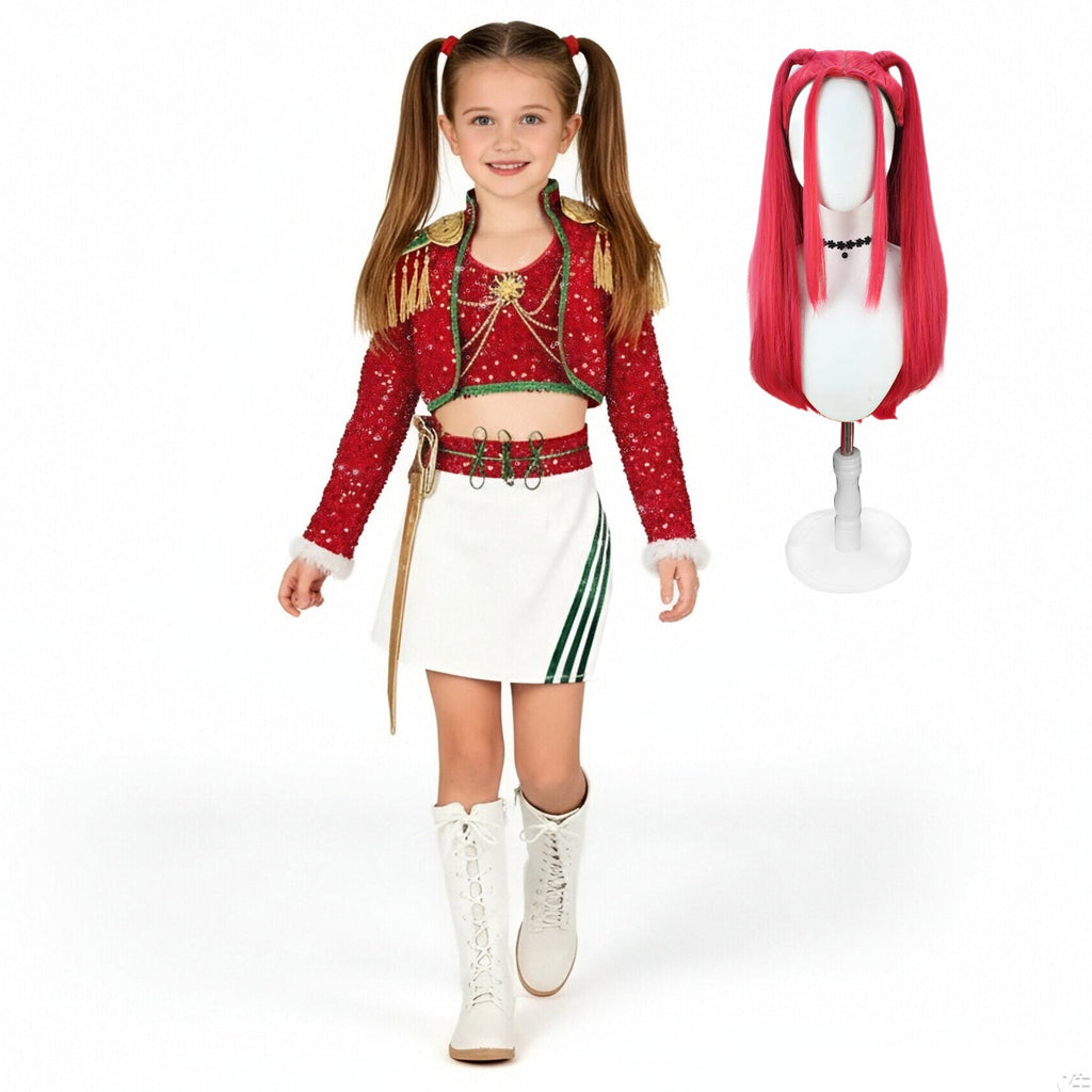 Sequin Crop Top and Skirt Set Women's Costume Two Piece Outfit