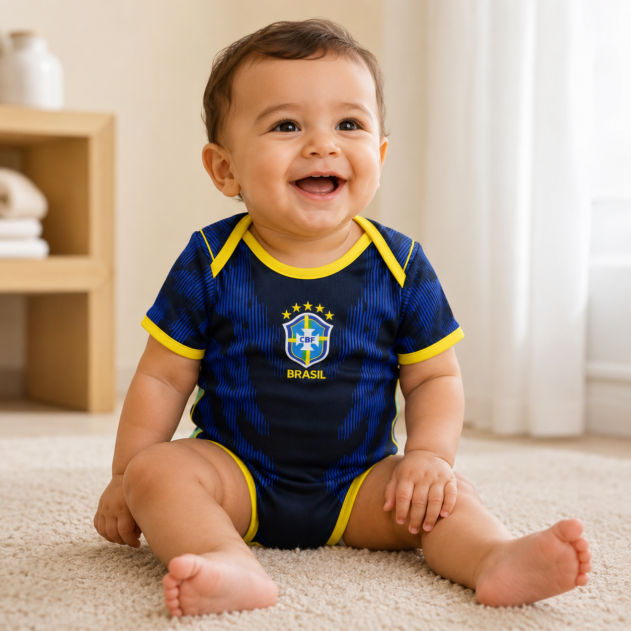 Brazil Away Kit Baby Detail
