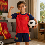 Spain 2026 World Cup Kids Football Jersey Kit