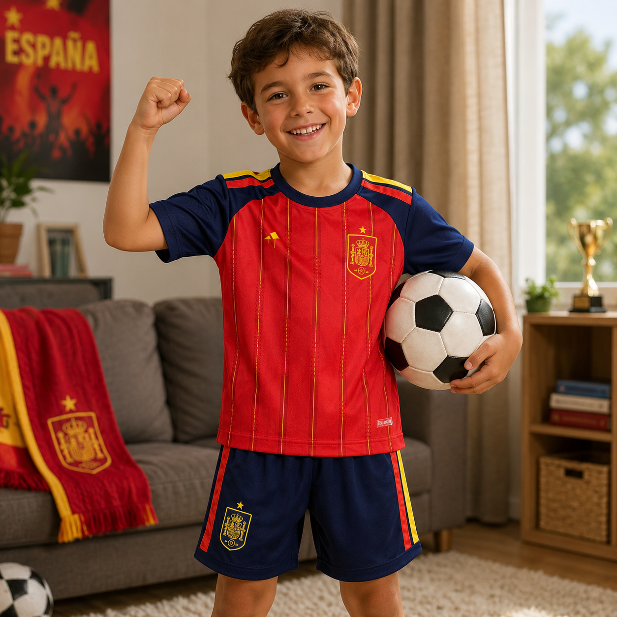 Spain 2026 World Cup Kids Football Jersey Kit