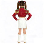 Sequin Crop Top and Skirt Set Women's Costume Two Piece Outfit