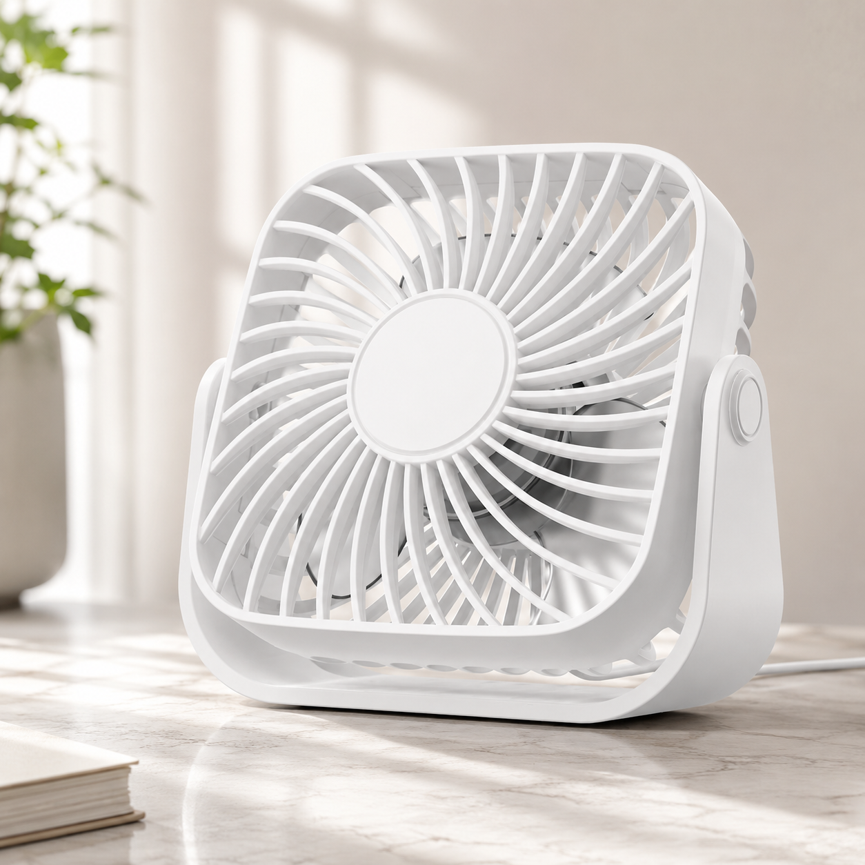 USB Mini Portable Desk Fan 4 Inch 3 Speed Quiet Adjustable Table Fan