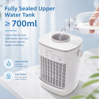 Portable Air Conditioner Humidifier Table Fan with USB Timer and RGB Light