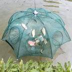 Foldable Polygonal Fishing Cage Net with Six Openings for Minnows Crayfish Crabs