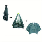 Foldable Polygonal Fishing Cage Net with Six Openings for Minnows Crayfish Crabs