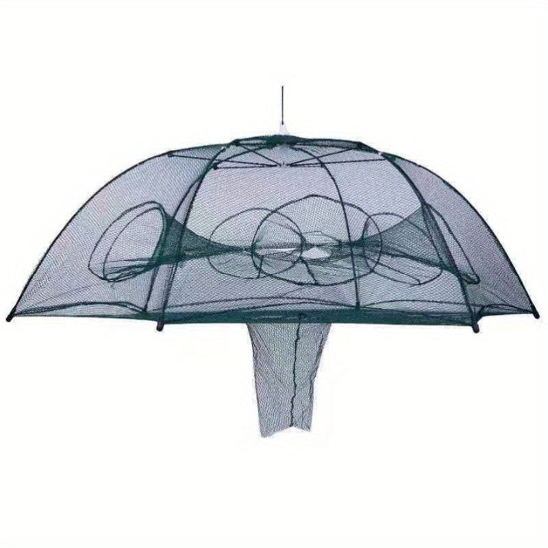 Foldable Polygonal Fishing Cage Net with Six Openings for Minnows Crayfish Crabs