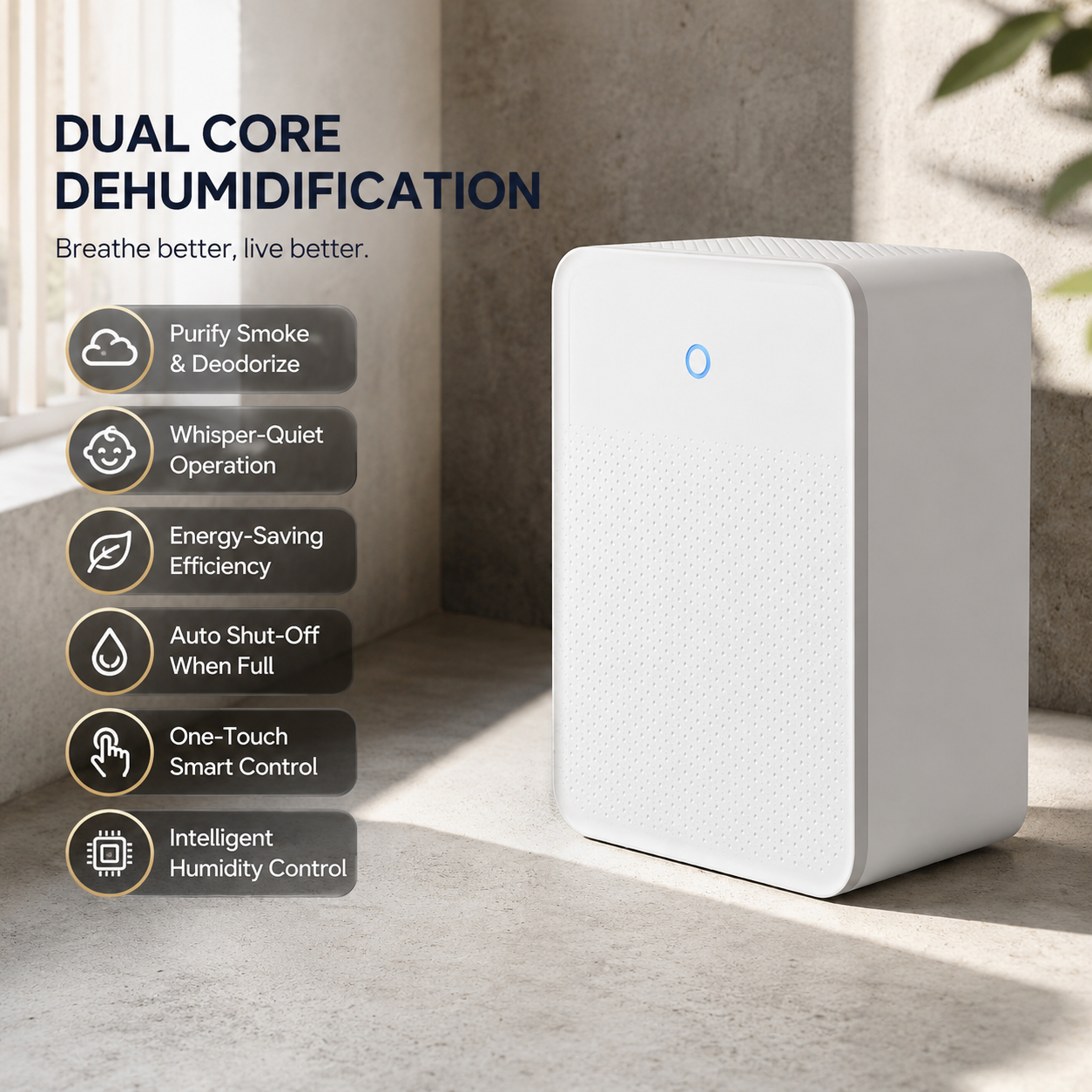 Déshumidificateur d'intérieur, absorbeur d'humidité pour salles de bain et chambres