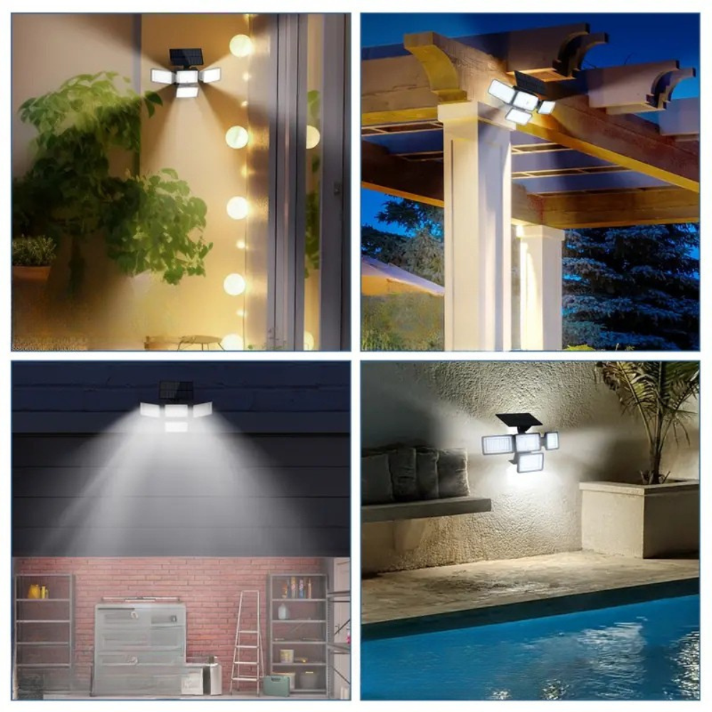 Solar Motion Sensor LED Floodlight Wall Mount Outdoor Light