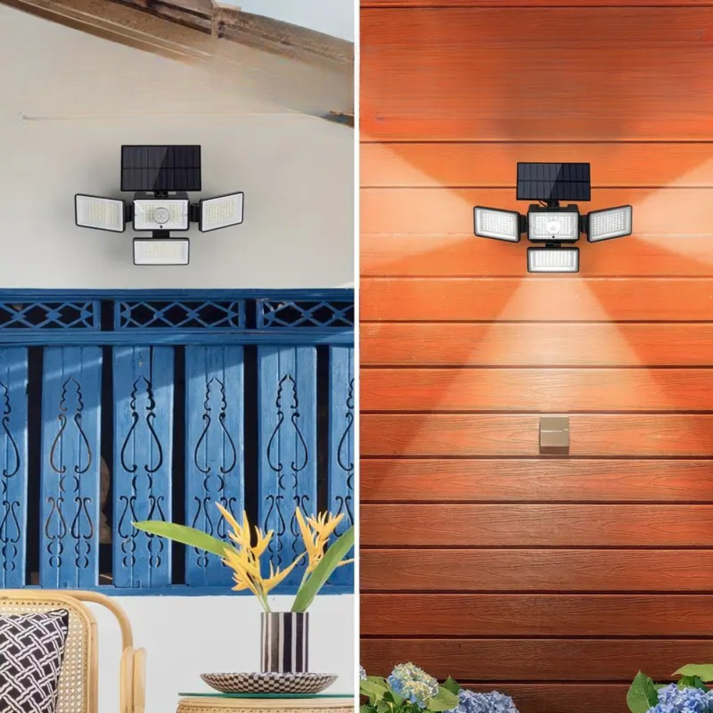 Solar Motion Sensor LED Floodlight Wall Mount Outdoor Light