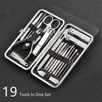 19 in 1 Nail Clipper Manicure Set Stainless Steel Tools Kit
