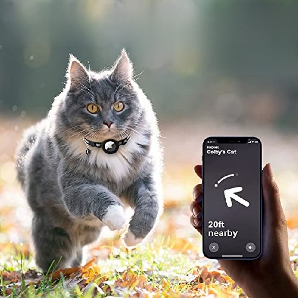 Cat Collar Adjustable Reflective Safety Collar with GPS Tracker Holder