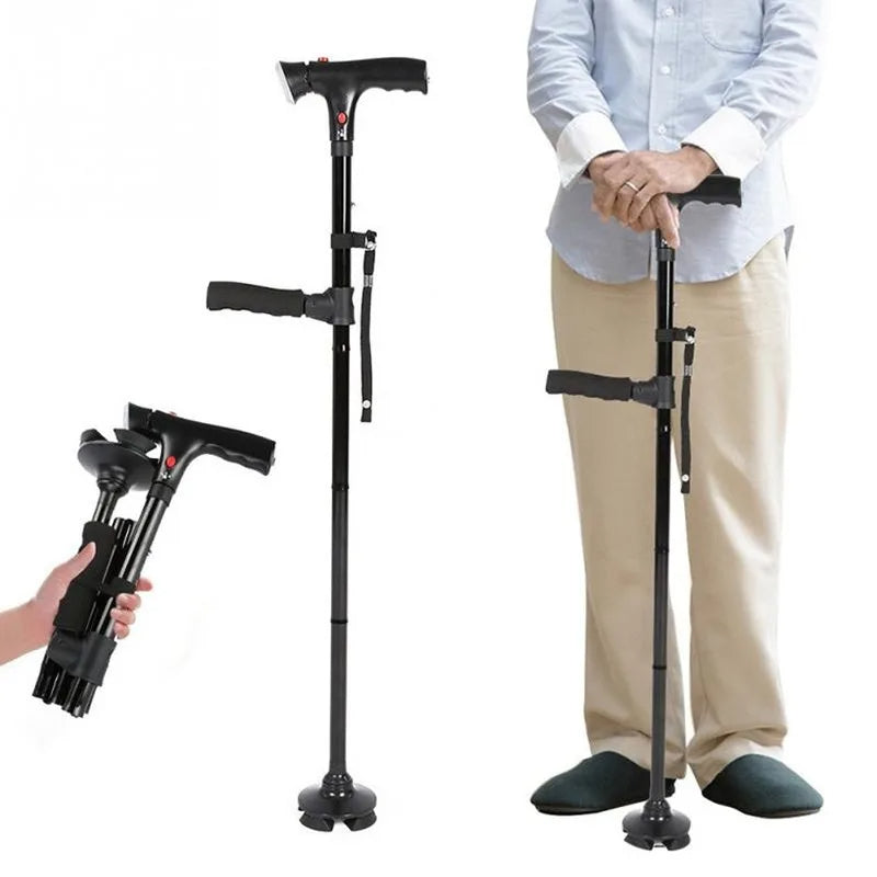 Adjustable Folding Walking Cane Mobility Aid Stick