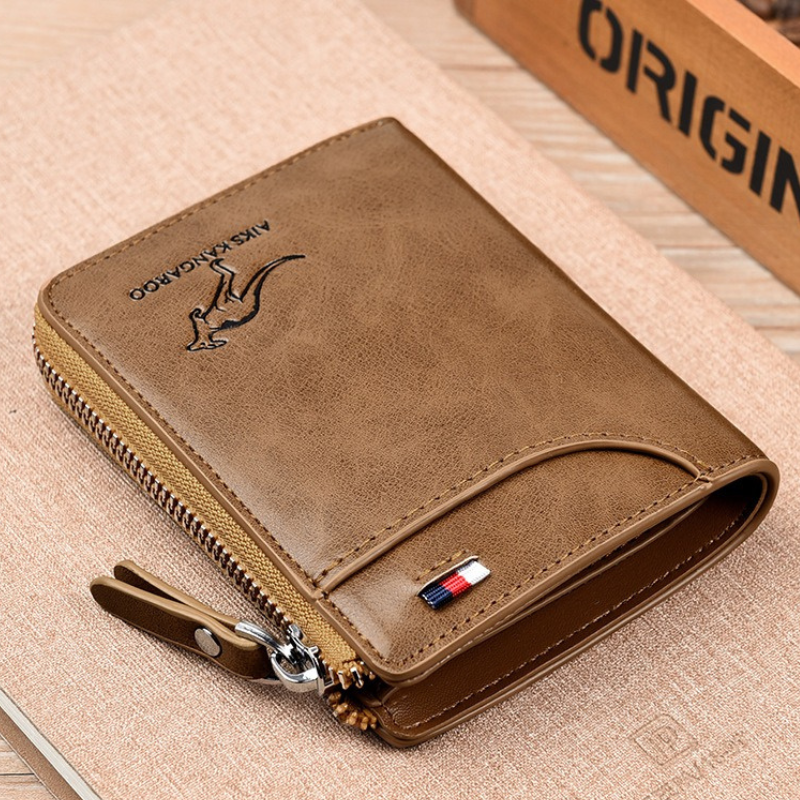 Men's Leather Bifold Wallet RFID Blocking Anti Theft Wallet