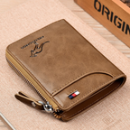 Men's Leather Bifold Wallet RFID Blocking Anti Theft Wallet
