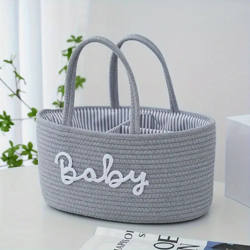 Baby Storage Organizer Basket with Rope Handles