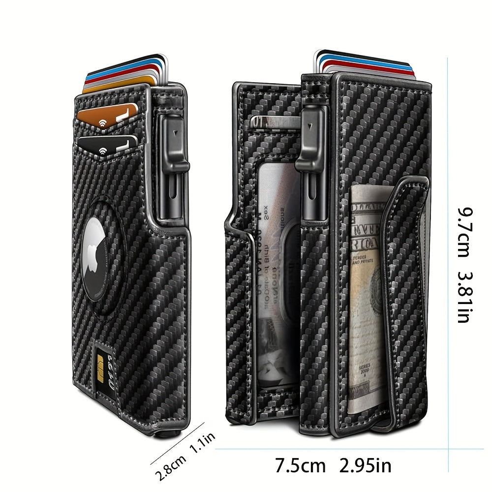Metal RFID Wallet with Pop-Up Mechanism and Airtag Slot
