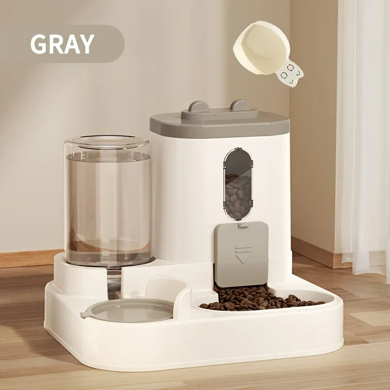 Dog Cat Feeder and Water Dispenser Bowl 2 in 1 Pet Feeding Station
