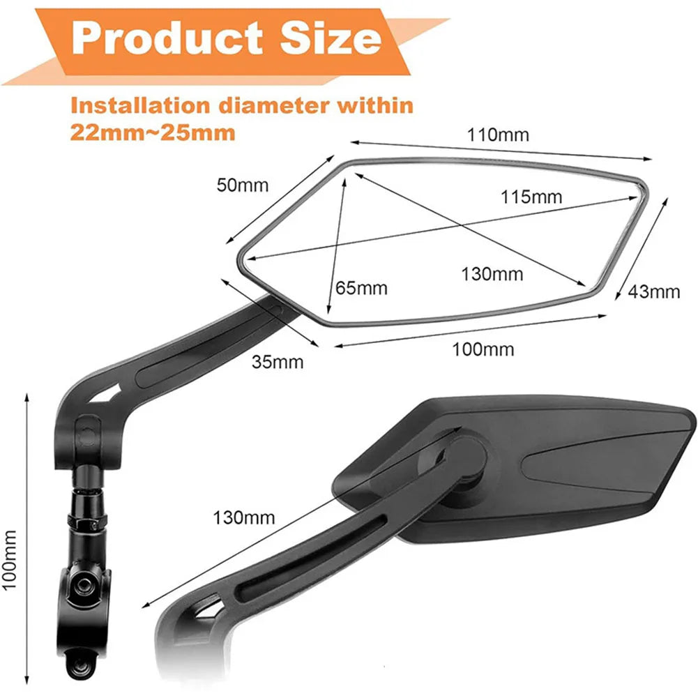Bike Handlebar Round Mirrors 2 Pack