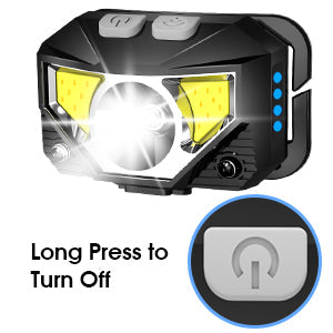 LED Rechargeable Headlamp Flashlight 2-Pack Waterproof Motion Sensor