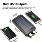 20000mAh Solar Power Bank Portable Waterproof Charger