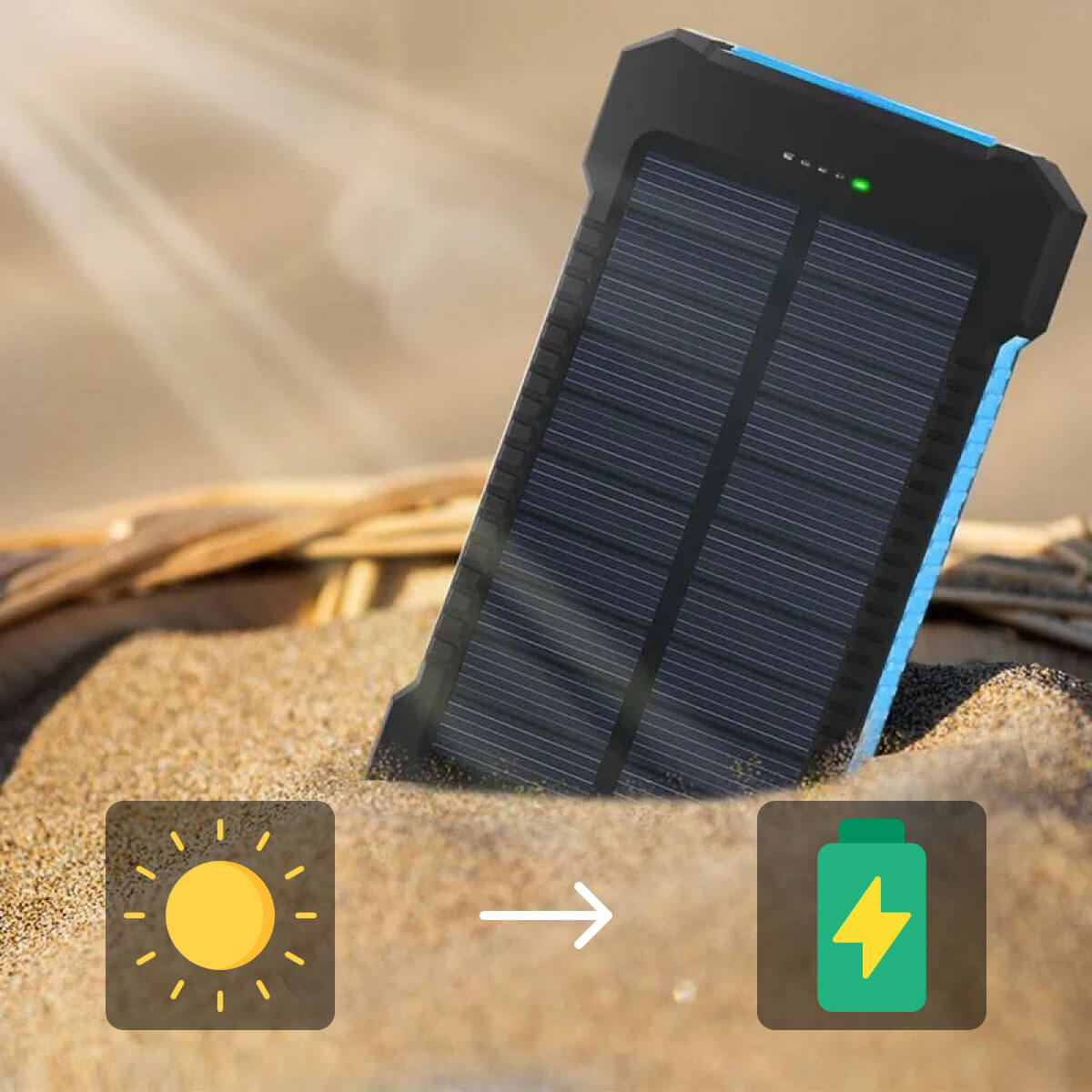 20000mAh Solar Power Bank Portable Waterproof Charger