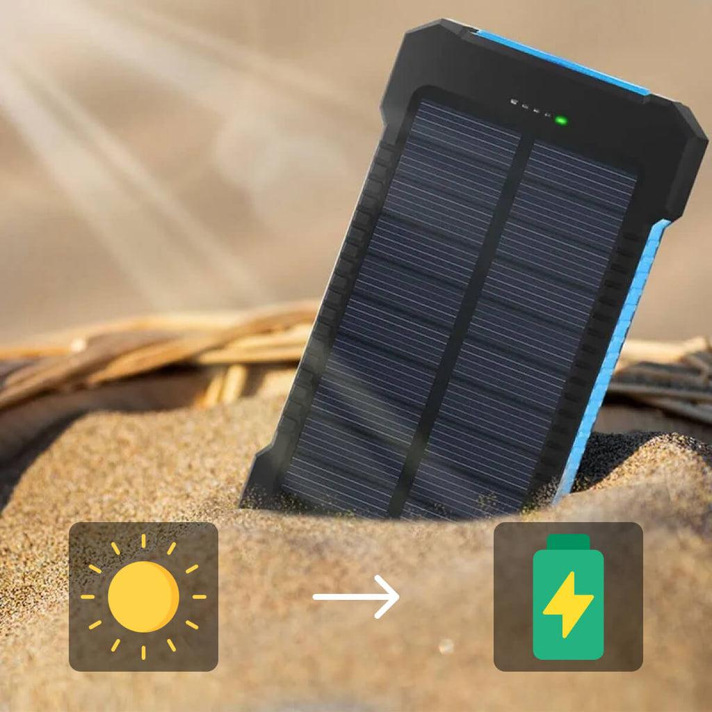 20000mAh Solar Power Bank Portable Waterproof Charger Battery Pack