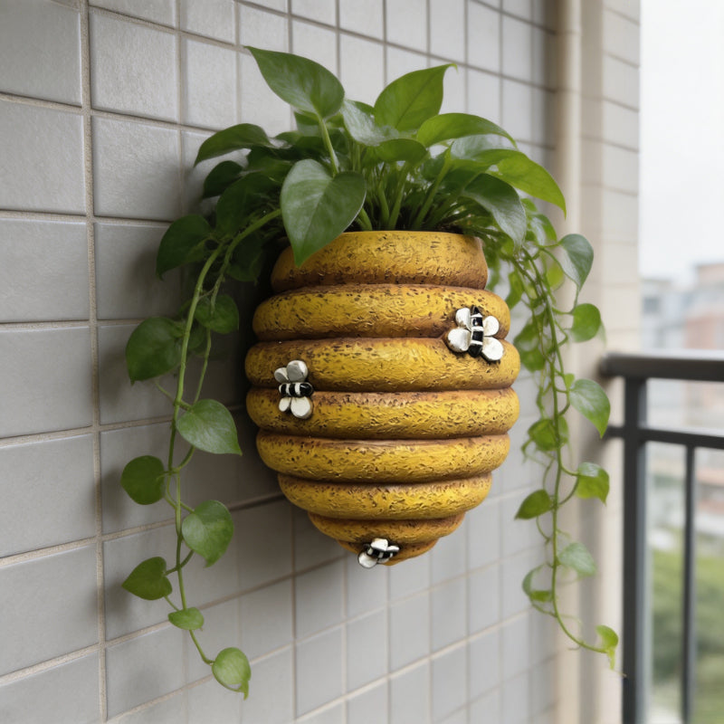 3D Beehive Shaped Wall-Mounted Resin Planter Hanging Flower Pot