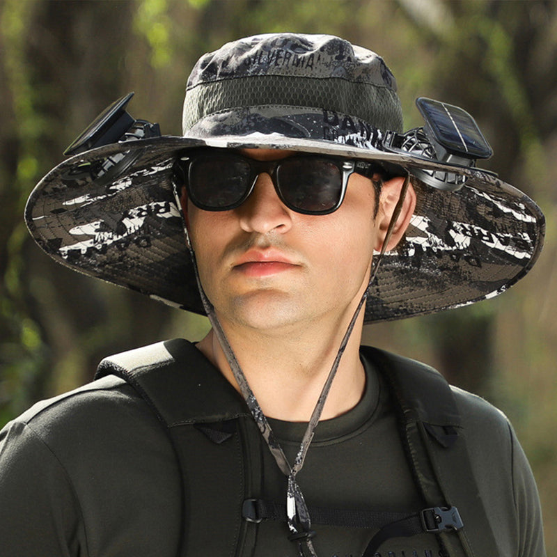 Solar Powered Fan Fishing Hat Outdoor Sun Protection Hat