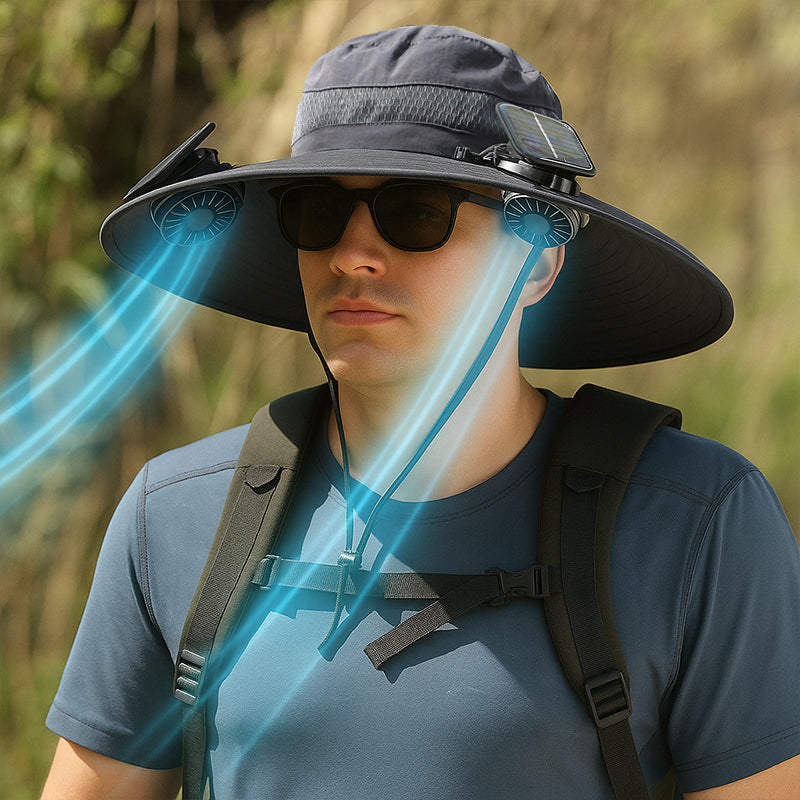 Solar Powered Fan Fishing Hat Outdoor Sun Protection Hat