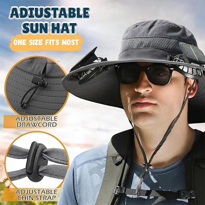 Solar Powered Fan Fishing Hat Outdoor Sun Protection Hat