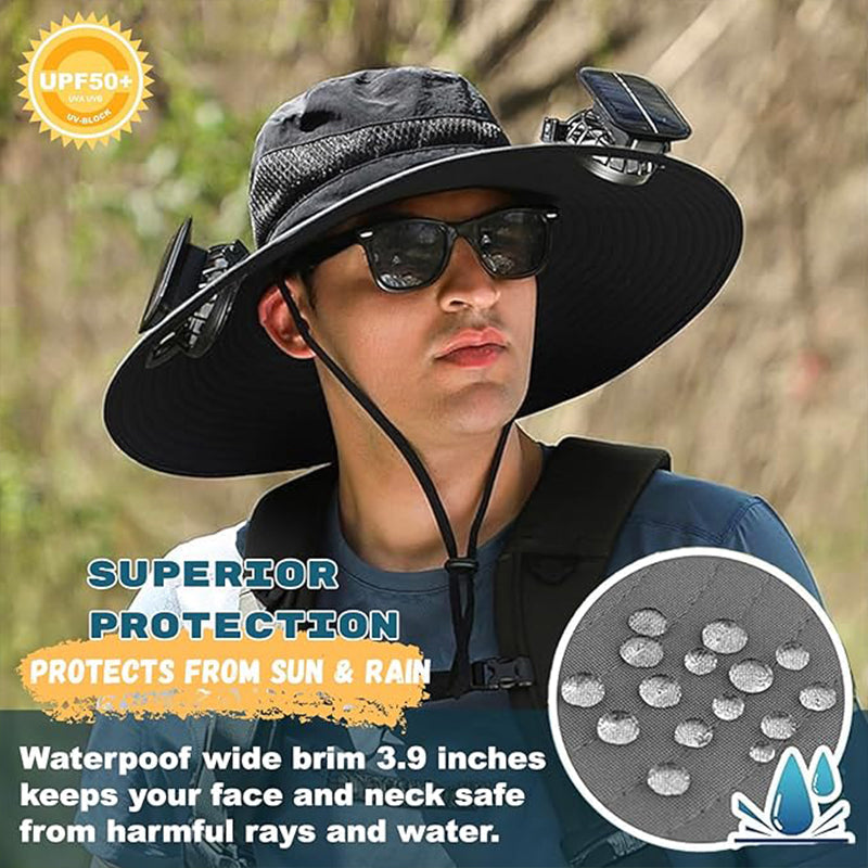 Solar Powered Fan Fishing Hat Outdoor Sun Protection Hat