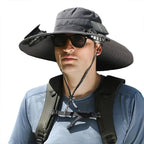 Solar Powered Fan Fishing Hat Outdoor Sun Protection Hat