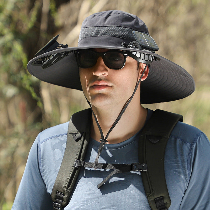 Solar Powered Fan Fishing Hat Outdoor Sun Protection Hat
