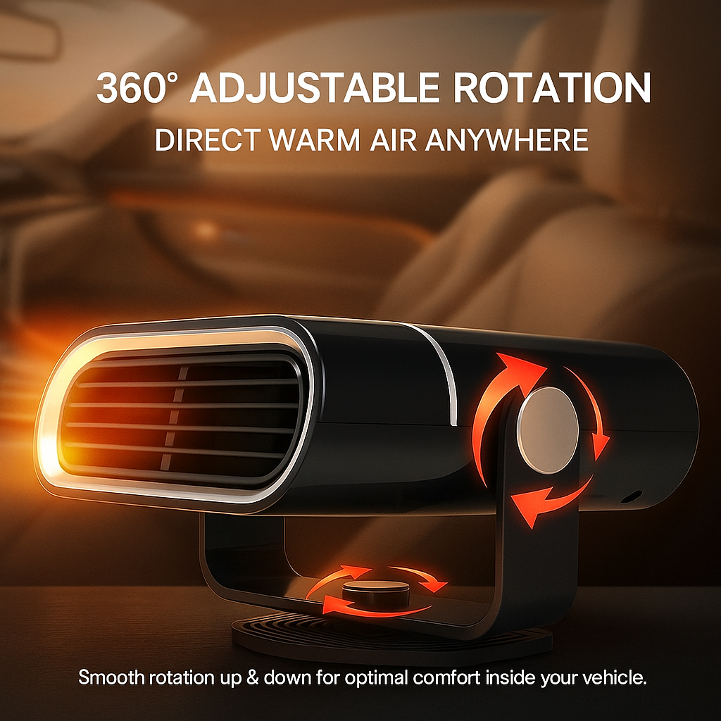 Portable Car Heater Fan 4-in-1 Heating Cooling Defrosting 12V