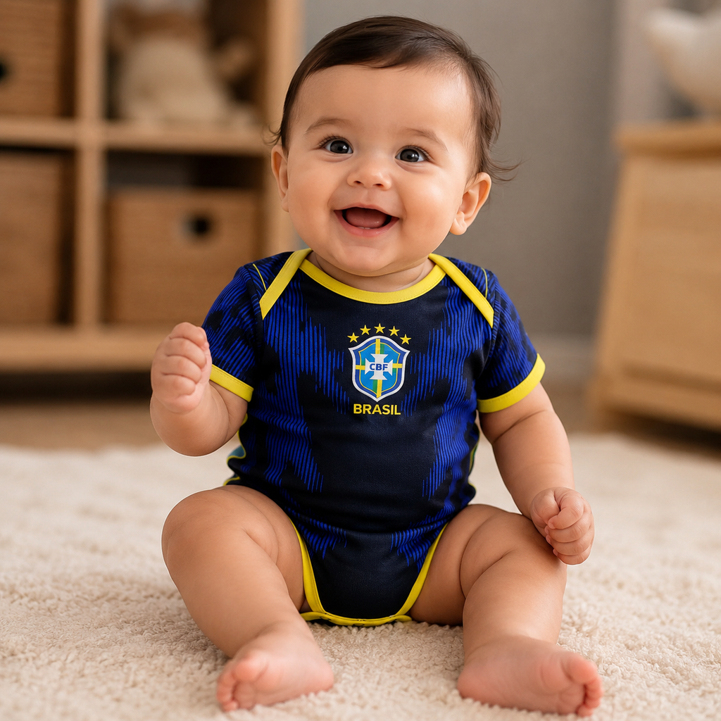 Brazil Away Kit Baby Romper