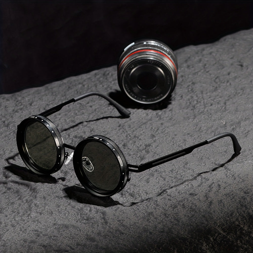 Circular Glasses with Self-Adjusting Color Changing Lenses
