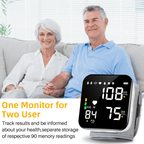 Automatic Wrist Blood Pressure Monitor with Adjustable Cuff Large LCD