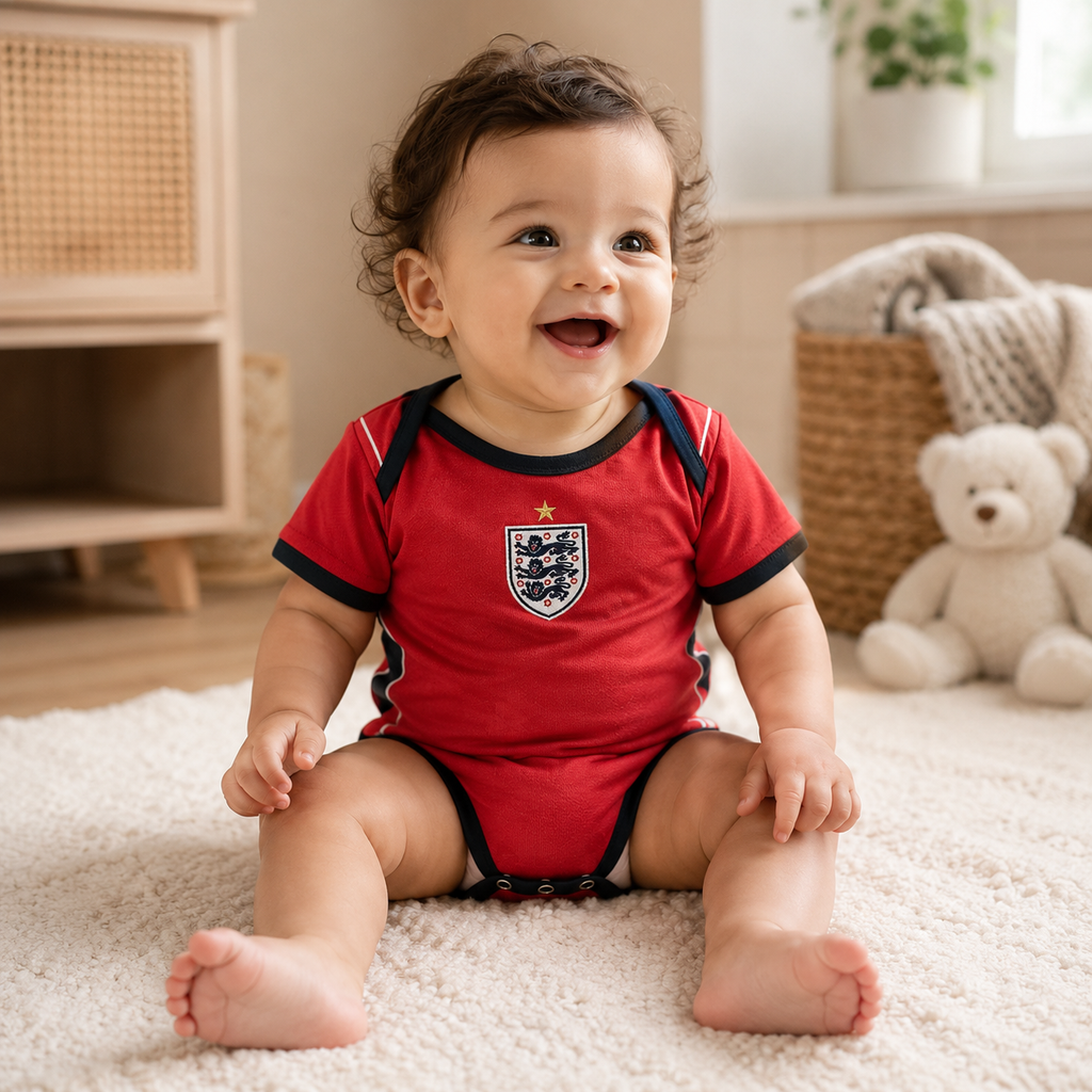 England Away Kit Red Baby Side